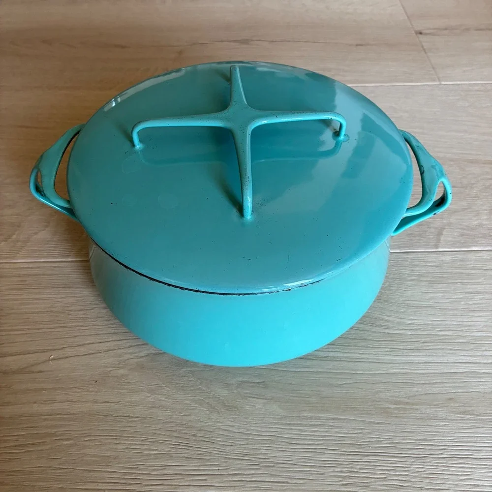Vintage Dansk Kobenstyle Turquoise 4 Qt Dutch Oven Jens Quistgaard MCM 1960s 8.5